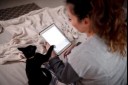 cat tapping ipad screen