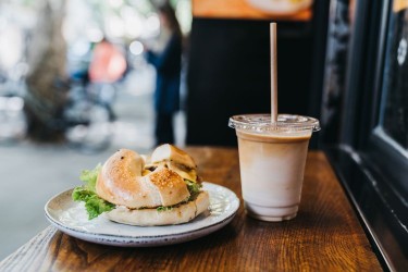 bagel and coffee