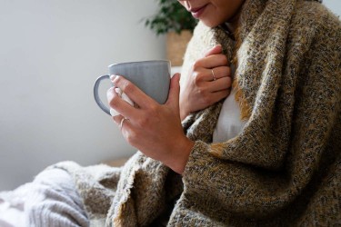 Woman drinking herbal tea