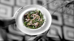 color pop photograph highlighting tuna salad on a white plate