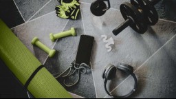 Exercise equipment with an iPhone on the floor